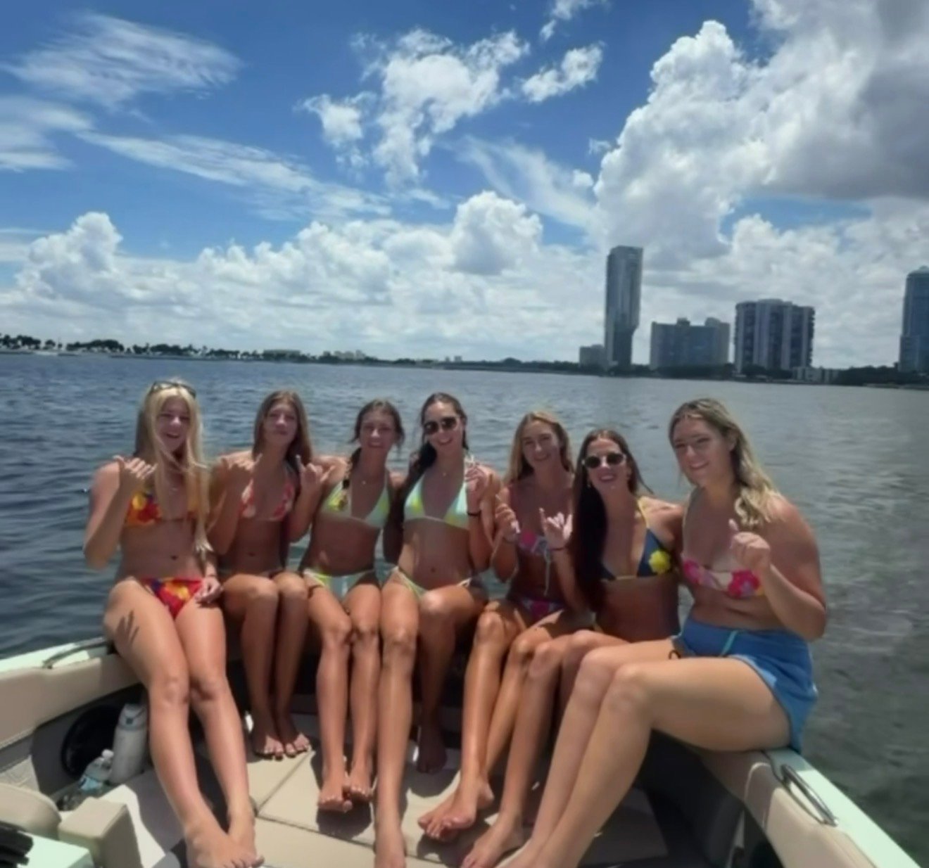 Group enjoying a day on the water